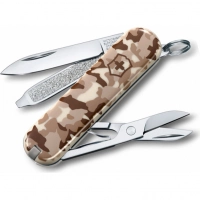 Нож перочинный Victorinox CLASSIC, сталь X55CrMo14, рукоять Cellidor®, песочный камуфляж купить в Домодедове