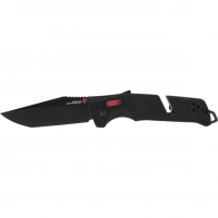 Полуавтоматический складной нож Trident Mk3 Black-Red Tanto, сталь D2, рукоять GRN купить в Домодедове